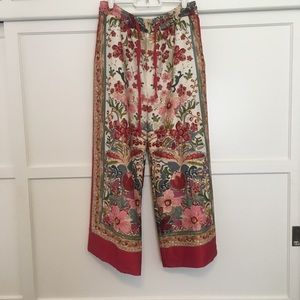 Zara printed wide leg pant